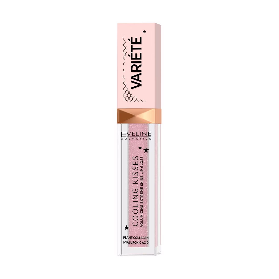 Блиск для губ Eveline Cosmetics Variete Cooling Kisses з охолоджувальним ефектом, 02 Sugar Nude, 6.8 мл